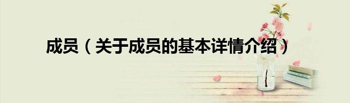 成员（关于成员的基本详情介绍）