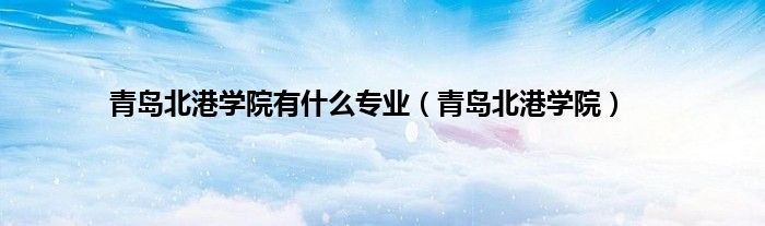 青岛北港学院有什么专业（青岛北港学院）