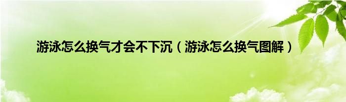 游泳怎么换气才会不下沉（游泳怎么换气图解）