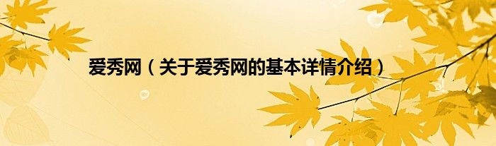 爱秀网（关于爱秀网的基本详情介绍）