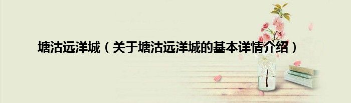塘沽远洋城（关于塘沽远洋城的基本详情介绍）