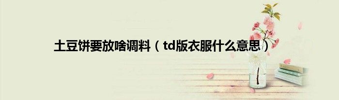 土豆饼要放啥调料（td版衣服什么意思）