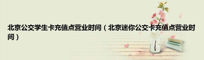 北京公交学生卡充值点营业时间（北京迷你公交卡充值点营业时间）