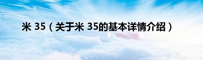 米 35（关于米 35的基本详情介绍）