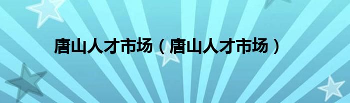 唐山人才市场（唐山人才市场）