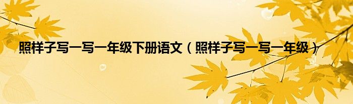 照样子写一写一年级下册语文（照样子写一写一年级）