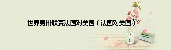 世界男排联赛法国对美国（法国对美国）