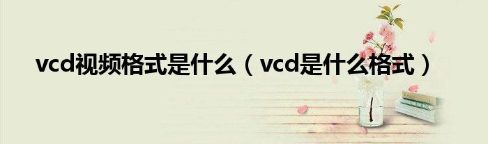 vcd视频格式是什么（vcd是什么格式）