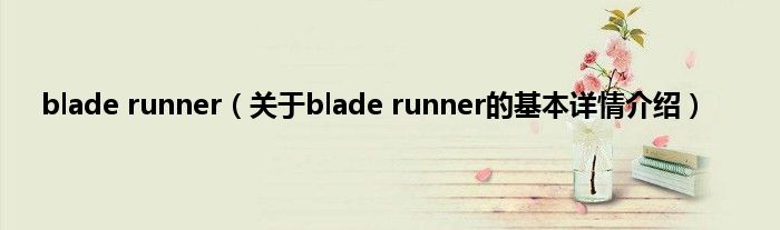 blade runner（关于blade runner的基本详情介绍）