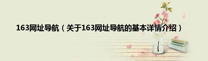 163网址导航（关于163网址导航的基本详情介绍）