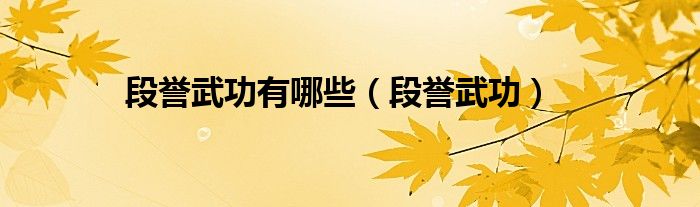 段誉武功有哪些（段誉武功）