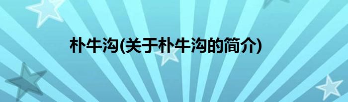 朴牛沟(关于朴牛沟的简介)